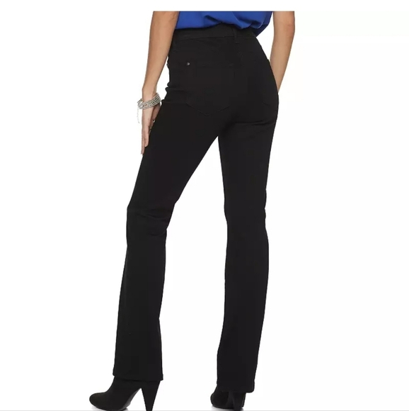 💚5/$25 Jennifer Lopez Boot Cut Stretchy Black Denim Jeans Size 10 Short - Picture 1 of 8